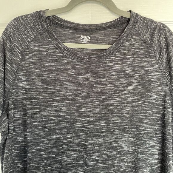 Athletic Works Heather Black Raglan Sleeve Crew Neck T-Shirt Women’s Size XL - Picture 2 of 7
